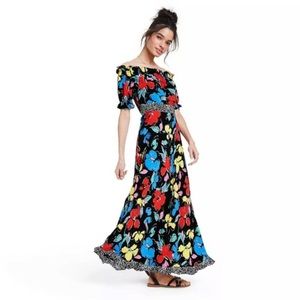 NWT Target X Rixo Off The Shoulder Black Floral Dress 4